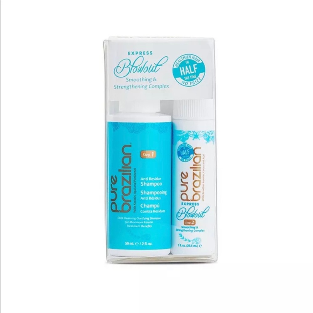 PURE BRAZILIAN EXPRESS BLOWOUT 2 PC MINI KIT WITH ANTI RESIDUE SHAMPOO